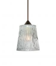Besa Lighting RXP-512500-LED-BR-L - Besa Pendant Nico 4 Bronze Clear Stone 1x5W LED, 15Ft. Cord