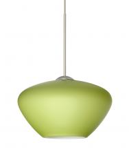 Besa Lighting RXP-541035-SN-L - Besa Pendant Peri Satin Nickel Chartreuese 1x50W MAX GY6.35 Base, 15Ft. Cord