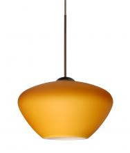 Besa Lighting RXP-541080-BR-L - Besa Pendant Peri Bronze Amber Matte 1x50W MAX GY6.35 Base, 15Ft. Cord