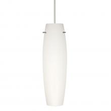 Besa Lighting X-412107-SN-DIM010 - Besa Stilo 11 Pendant for Multiport Canopy, Opal Matte, Satin Nickel, 1x50W MAX GY6.35 Base