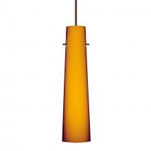 Besa Lighting X-567480-LED-BR-L - Besa Camino Pendant for Multiport Canopy Bronze Amber Matte 1x50W MAX GY6.35 Base, 15Ft. Cord