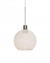 Besa Lighting X-NEWTON6MW-LED-SN - Besa, Newton 6 Cord Pendant for Multiport Canopy, Milky White, Satin Nickel Finish, 1x3W LED