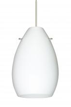 Besa Lighting XP-171307-SN-L - Besa Pendant Pera 6 Satin Nickel Opal Matte 1x50W MAX GY6.35 Base, 15Ft. Cord
