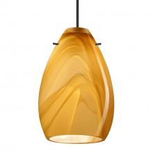 Besa Lighting XP-1713HN-LED-BK - Besa Pendant Pera 6, Black Finish, Honey 1x5W LED