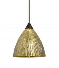 Besa Lighting XP-EVEGS-BR-L - Besa, Eve Cord Pendant, Stone Gold Foil, Bronze Finish, 1x50W MAX GY6.35 Base, 15Ft. Cord
