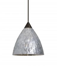 Besa Lighting XP-EVESS-BR-L - Besa, Eve Cord Pendant, Stone Silver Foil, Bronze Finish, 1x50W MAX GY6.35 Base, 15Ft. Cord