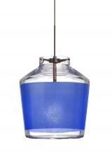 Besa Lighting XP-PIC6BL-BR-L - Besa Pendant Pica 6 Bronze Blue Sand 1x50W MAX GY6.35 Base, 15Ft. Cord