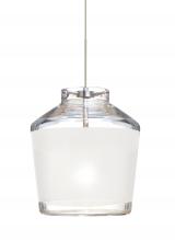 Besa Lighting XP-PIC6WH-SN-L - Besa Pendant Pica 6 Satin Nickel White Sand 1x50W MAX GY6.35 Base, 15Ft. Cord