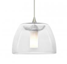 Besa Lighting XP-SPURCL-SN-L - Besa Spur Cord Pendant, Clear, Satin Nickel Finish, 1x35W MAX GY6.35 Base, 15Ft. Cord