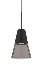Besa Lighting XP-TIMO6BS-LED-BR - Besa, Timo 6 Cord Pendant, Smoke/Black, Bronze Finish, 1x9W LED