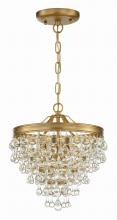 Crystorama 130-VG - Calypso 13'' Crystal Teardrop Vibrant Gold Chandelier