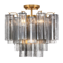 Crystorama ADD-300-AG-SM_CEILING - Addis 17.75'' Aged Brass Semi Flush Mount