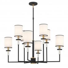 Crystorama HAT-478-BF-VG - Hatfield 33.25'' Black Forged + Vibrant Gold Chandelier