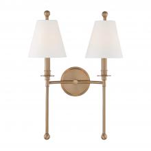 Crystorama RIV-383-AG - Riverdale 15'' Aged Brass Sconce