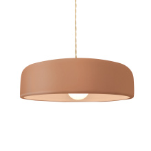 Justice Design Group CER-6573-ADOB-BRSS-BEIG-TWST-LED1-700 - Medium Spire 1-Light Pendant
