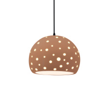 Justice Design Group CER-6583-ADOB-MBLK-BKCD-LED1-700 - Perforated Medium Globe 1-Light Pendant