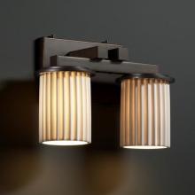 Justice Design Group POR-8772-10-BMBO-DBRZ - Dakota 2-Light Straight-Bar Bath Bar