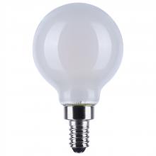 Satco Products Inc. S12162 - 4.5 Watt LED G16.5; 3000K-2000K Warm Dimming; Candelabra Base; White Finish