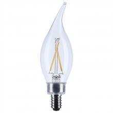 Satco Products Inc. S12505 - 3 Watt CA10 LED; Candelabra Base; Clear; 3000K CCT; 120 Volt