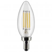 Satco Products Inc. S21264 - 4 Watt B11 LED Filament; Clear; Candelabra base; 90 CRI; 2700K; 120 Volt
