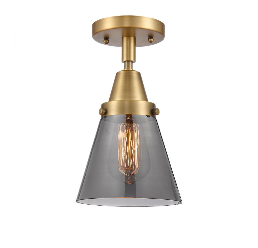 Cone - 1 Light - 6 inch - Brushed Brass - Flush Mount