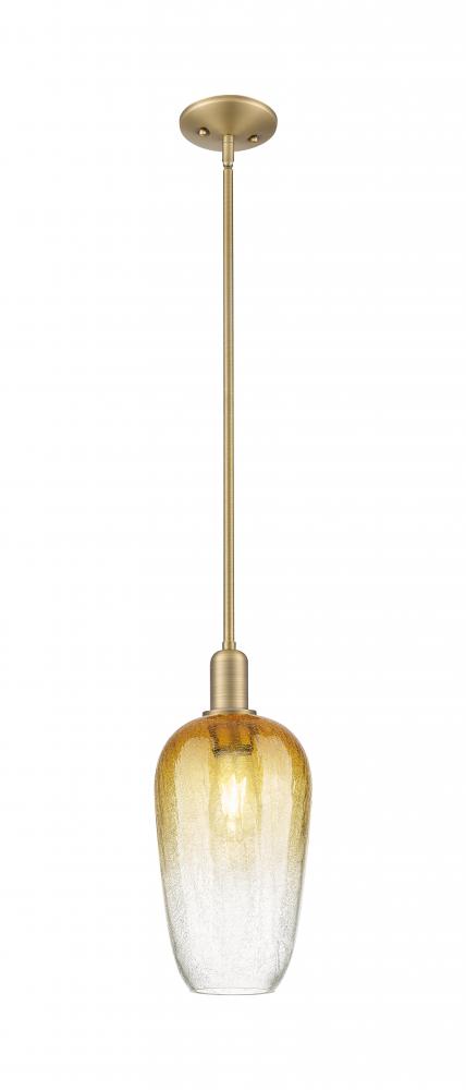 Brookhaven Flute - 1 Light - 6 inch - Brushed Brass - Mini Pendant