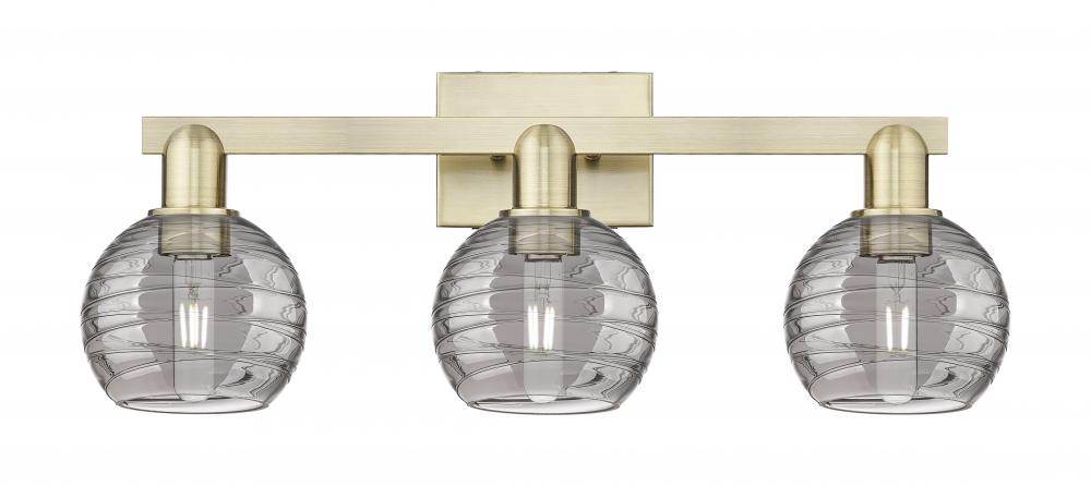 Athens Deco Swirl - 3 Light - 26 inch - Brushed Brass - Bath Vanity Light