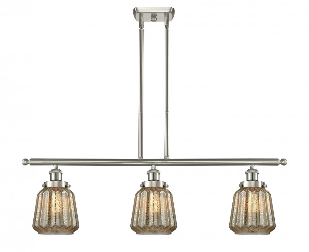 Chatham - 3 Light - 36 inch - Brushed Satin Nickel - Stem Hung - Island Light