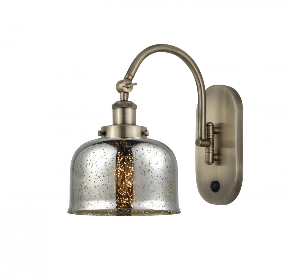 Bell - 1 Light - 8 inch - Antique Brass - Adjustable Swing Arm