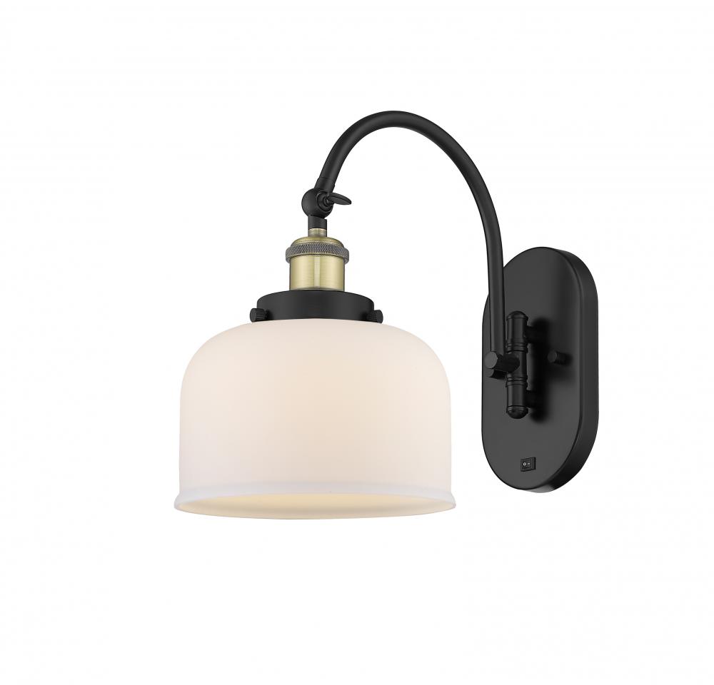 Bell - 1 Light - 8 inch - Black Antique Brass - Adjustable Swing Arm