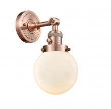 Innovations Lighting 203SW-AC-G201-6-LED - Beacon - 1 Light - 6 inch - Antique Copper - Adjustable Sconce