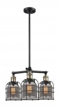Innovations Lighting 207-BAB-G53-CE-LED - Bell Cage - 3 Light - 19 inch - Black Antique Brass - Stem Hung - Chandelier