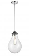 Innovations Lighting 414-1S-PC-10CL-LED - Genesis - 1 Light - 10 inch - Polished Chrome - Cord hung - Mini Pendant