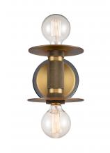 Innovations Lighting 433-2W-BBB-LED - Aurora - 2 Light - 6 inch - Black Brushed Brass - Sconce
