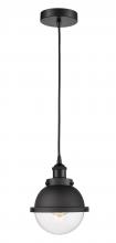 Innovations Lighting 616-1PH-BK-HFS-62-BK-LED - Hampden - 1 Light - 7 inch - Matte Black - Cord hung - Mini Pendant