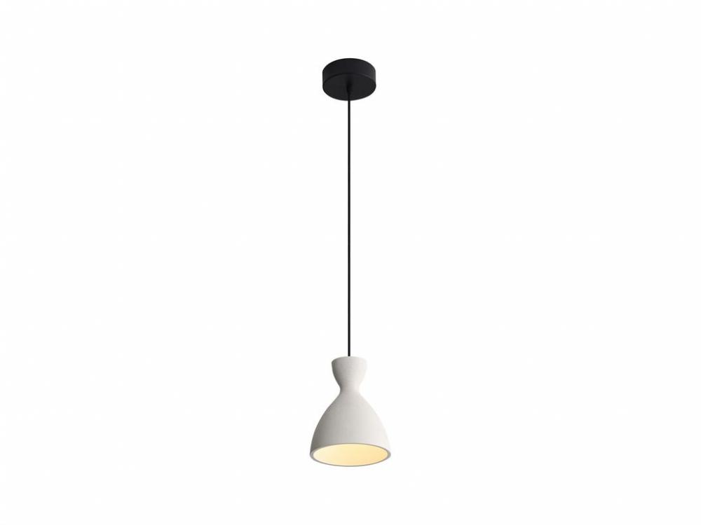 Aethera 7" LED Pendant in White Sandstone Cement