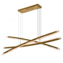 CWI Lighting 1710P70-3-624 - Saber Integrated LED 70in Brass Chandelier with Handcrafted Glass