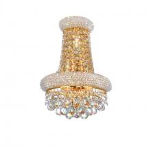 CWI Lighting 8001W12G-B - Empire 3 Light 12in Gold Wall Sconce with Crystals