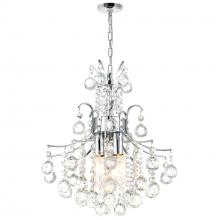 CWI Lighting 8012P12C - Princess 3 Light 12in Chrome Mini Chandelier with Crystals