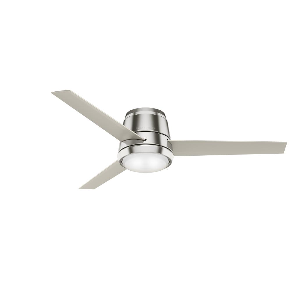 Casablanca 54 inch Commodus Brushed Nickel Low Profile Ceiling Fan with LED LT Kit and Wall Control