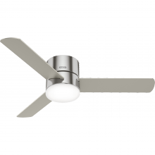 Hunter 51431 - Hunter 52 inch Minimus Brushed Nickel Low Profile Ceiling Fan with LED Light Kit