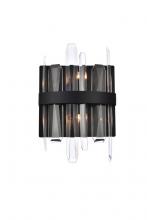 Elegant 2200W8BK - Serena 8 inch crystal bath sconce in black