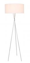 Elegant LD6190S - Cason 1 light Silver and White shade Floor lamp