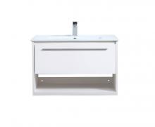 Elegant VF43030WH - 30 inch  Single Bathroom Floating Vanity in White