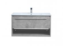 Elegant VF43036CG - 36 inch  Single Bathroom Floating Vanity in Concrete Grey