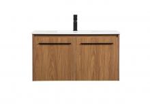 Elegant VF44536WB - 36 inch Single bathroom vanity in walnut brown