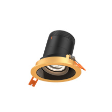 Dals RC03-CC-35-GMBBK-TGD - 3in Modular Downlight, 5CCT, 35 degree Beam Angle, Gimbal Reflector, Black, Gold trim