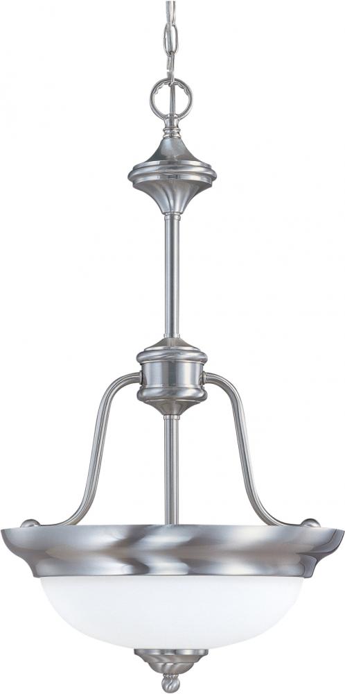 Glenwood ES; 2 Light; Pendant with Satin White Glass; Lamps Included