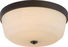 Nuvo 60/5924 - Laguna - 3 Light Flush with White Glass - Forest Bronze Finish